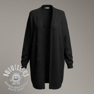 Tissu tricot BIG KNIT DOT black