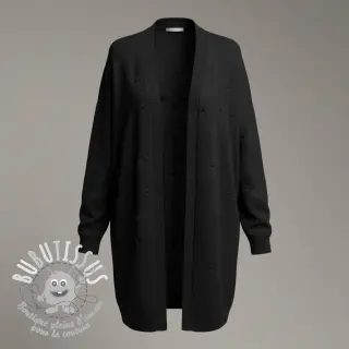 Tissu tricot BIG KNIT DOT black