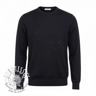 Tissu tricot BIG KNIT DOT black