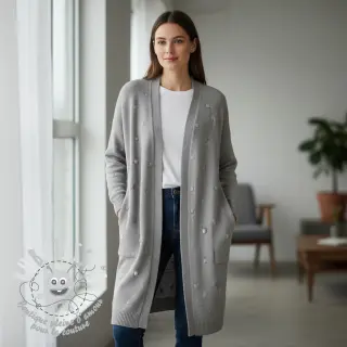 Tissu tricot BIG KNIT DOT grey