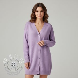 Tissu tricot BIG KNIT DOT violet