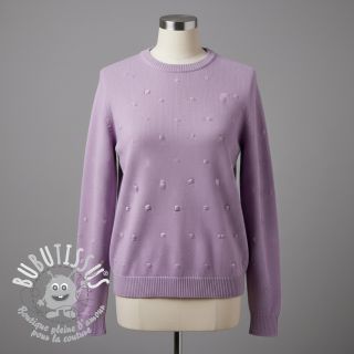 Tissu tricot BIG KNIT DOT violet