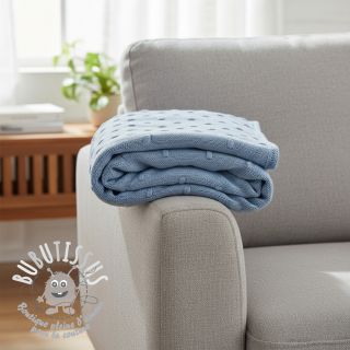 Tissu tricot BIG KNIT DOT blue