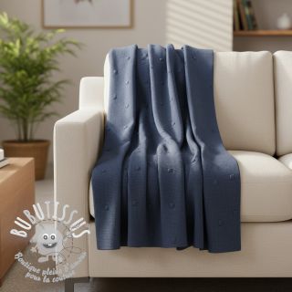 Tissu tricot BIG KNIT DOT navy