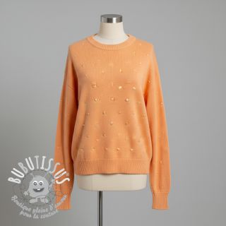Tissu tricot BIG KNIT DOT peach