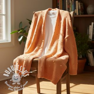 Tissu tricot BIG KNIT DOT peach