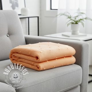 Tissu tricot BIG KNIT DOT peach