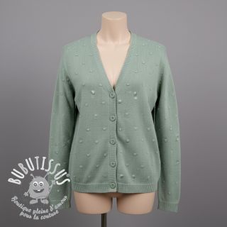 Tissu tricot BIG KNIT DOT old green