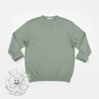 Tissu tricot BIG KNIT DOT old green