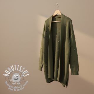 Tissu tricot BIG KNIT DOT camo green