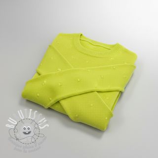 Tissu tricot BIG KNIT DOT bright green