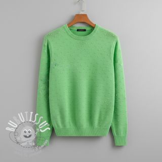 Tissu tricot BIG KNIT DOT grass green