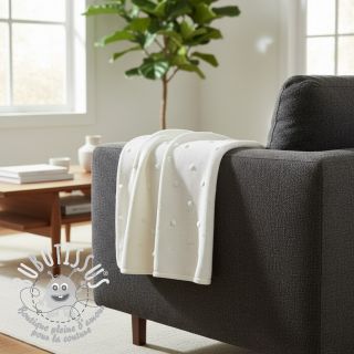 Tissu tricot BIG KNIT DOT off white