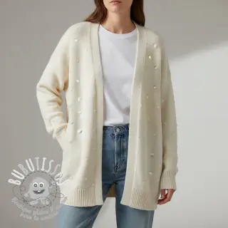 Tissu tricot BIG KNIT DOT off white