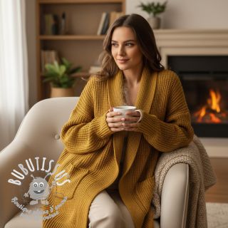 Tissu tricot BIG KNIT mustard