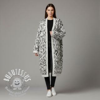 Tissu maille tricot jacquard Comfy Blurry Ikat grey