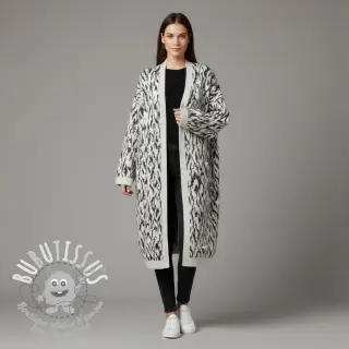 Tissu maille tricot jacquard Comfy Blurry Ikat grey