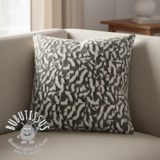 Tissu maille tricot jacquard Comfy Collage shapes grey