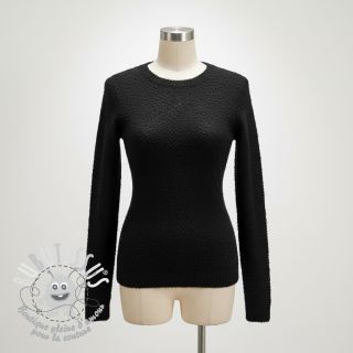 Tissu tricot Paris bouclé black