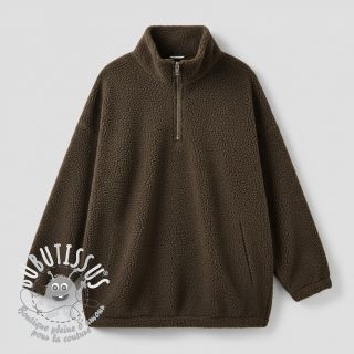 Tissu de manteau TEDDY dark brown