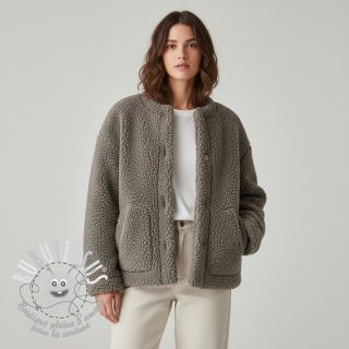 Tissu de manteau TEDDY taupe