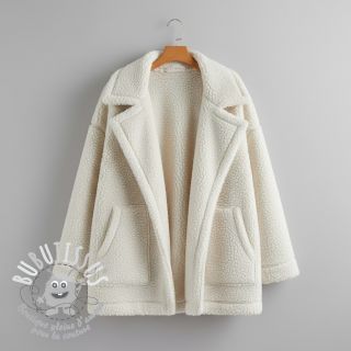 Tissu de manteau TEDDY ecru
