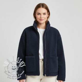 Tissu de manteau TEDDY navy