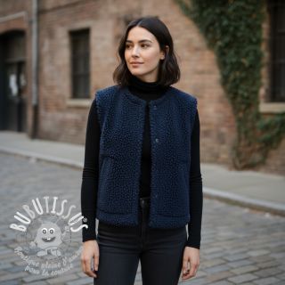 Tissu de manteau TEDDY navy