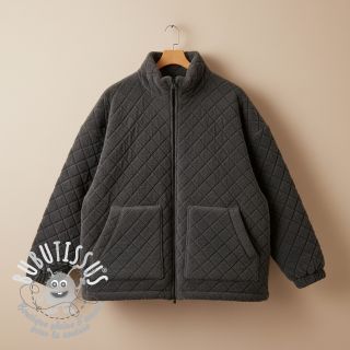 Tissu de manteau TEDDY Diamond dark grey