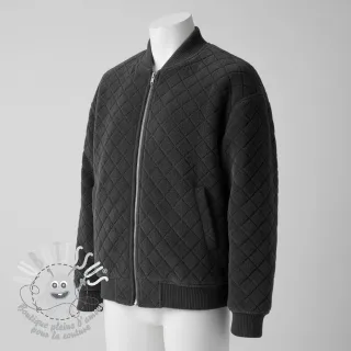 Tissu de manteau TEDDY Diamond dark grey