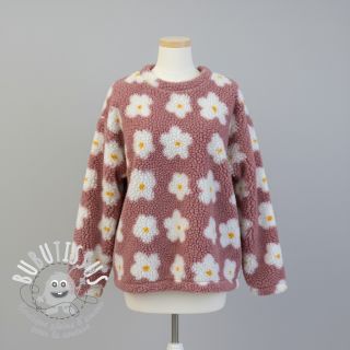 Tissu de manteau TEDDY Daisy old pink