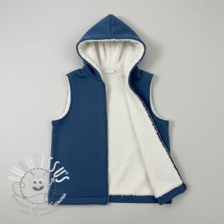 Tissu velours jersey TEDDY old blue