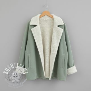 Tissu velours jersey TEDDY old green