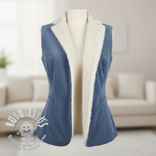 Tissu velours jersey TEDDY jeans