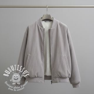 Tissu velours jersey TEDDY light grey