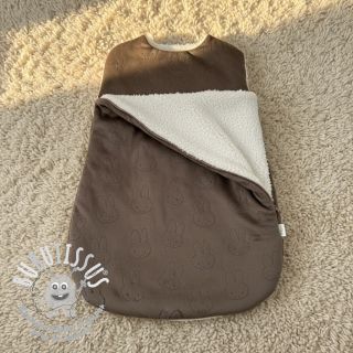 Tissu velours jersey TEDDY Bunny taupe