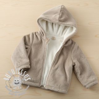 Tissu velours jersey TEDDY Bunny sand