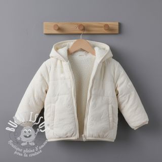 Tissu velours jersey TEDDY Bunny off white