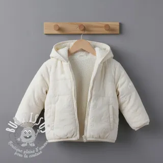 Tissu velours jersey TEDDY Bunny off white