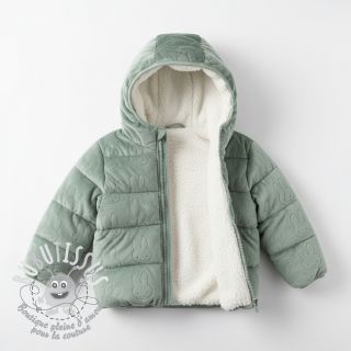 Tissu velours jersey TEDDY Bunny old green