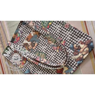 Tissu déco Vegan black check digital print