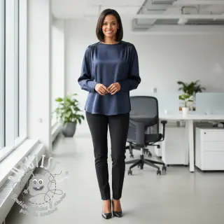 Satin SOIVÉ navy