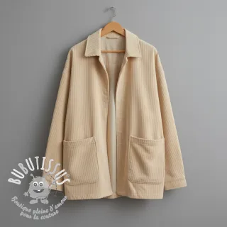 Tissu velours cotelé 6W WASHED STRETCH butter