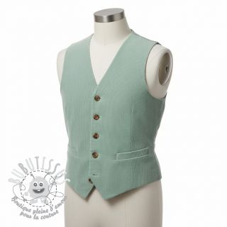 Tissu velours cotelé fin mint