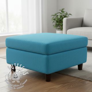 Tissu velours cotelé HUGGY turquoise