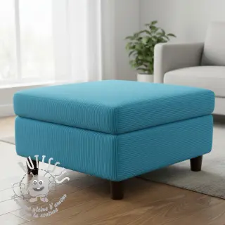 Tissu velours cotelé HUGGY turquoise