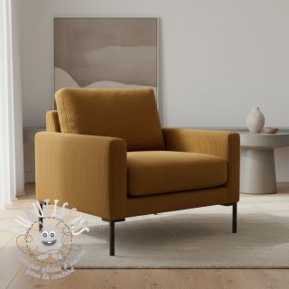 Tissu velours cotelé HUGGY tabac