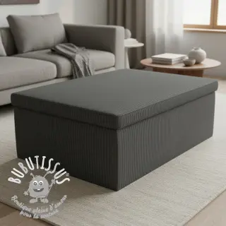 Tissu velours cotelé HUGGY anthracite