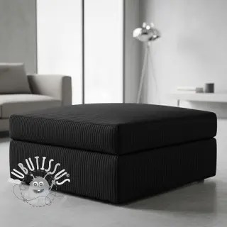 Tissu velours cotelé FUTE noir