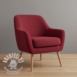 Tissu velours cotelé FUTE lie de vin